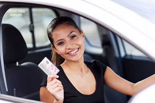 teen girl with driver's license