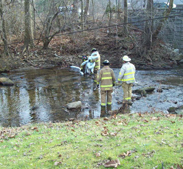 Broomall Fire Department at work in Darby Creek