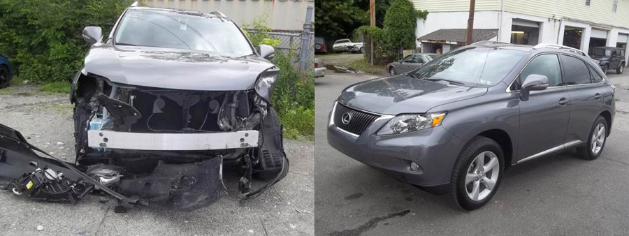 before and after collision repair